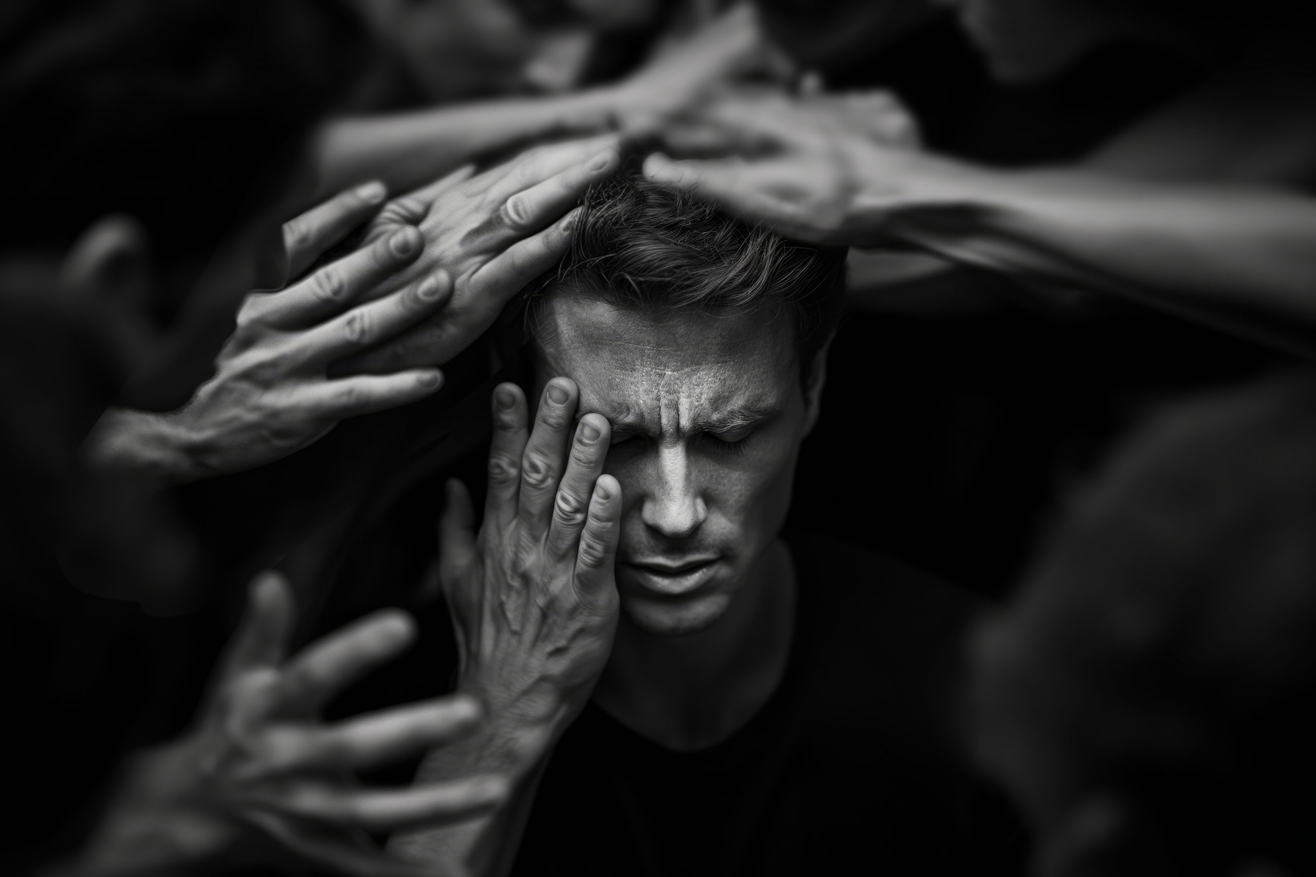 Persona reflexionando con expresión de angustia, representando la relación entre angustia, ansiedad y estrés